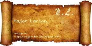 Major Larion névjegykártya